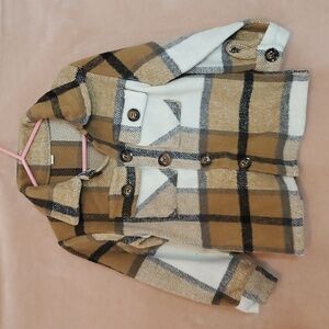 💜 2/$10 Shein Plaid Print Overcoat